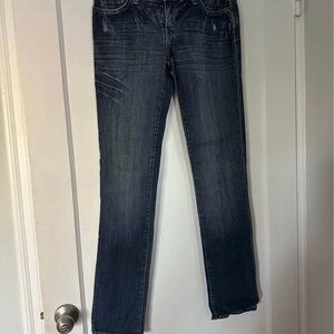 Stylish Dark Blue Women's Straight Leg Jeans